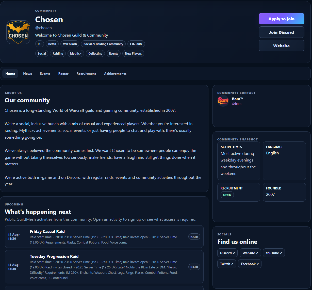 GuildMesh community website