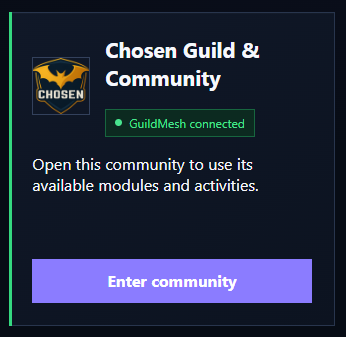 Enter a connected community from the GuildMesh community list.
