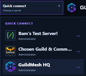 Quick Connect makes switching between communities fast.