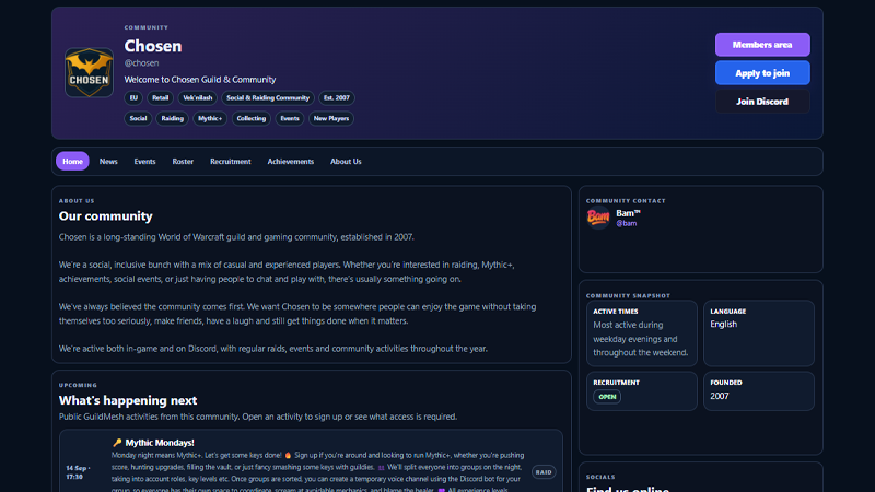 GuildMesh community website